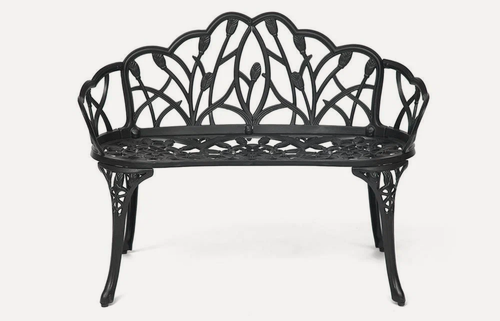 Изображение товара Скамейка садовая металлическая TetChair, для сада и дома, алюминиевый сплав, черная