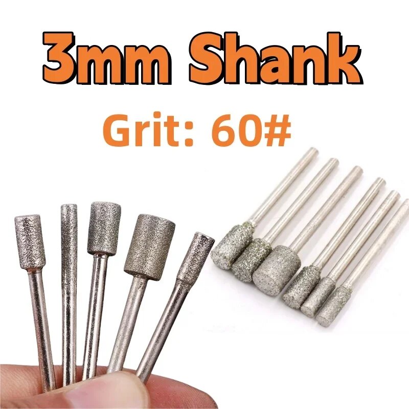 Алмазная шлифовальная головка Dremel 3 мм 60 зернистости набор из 5 штук 5pcs(3-8mm)