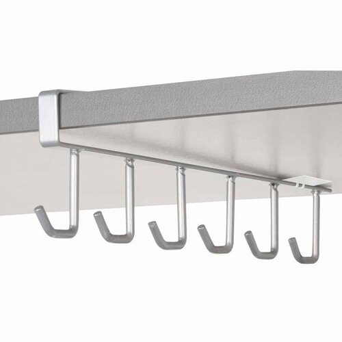 Держатель для чашек Mallony навесной, полочный, серебристый (103797)