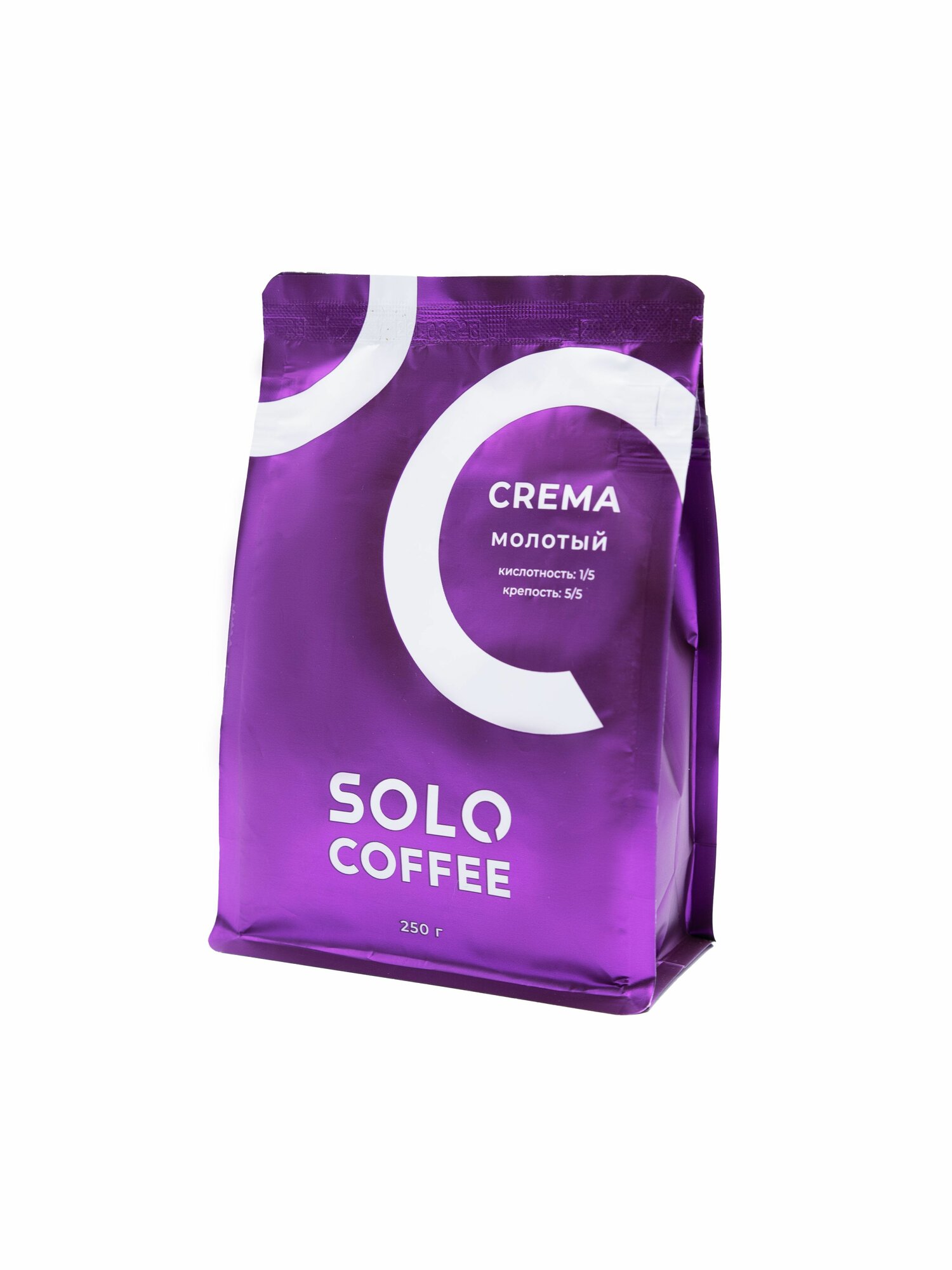 Кофе молотый Solo Coffee CREMA, 250 г, Арабика / Робуста, свежеобжаренный — фото 1
