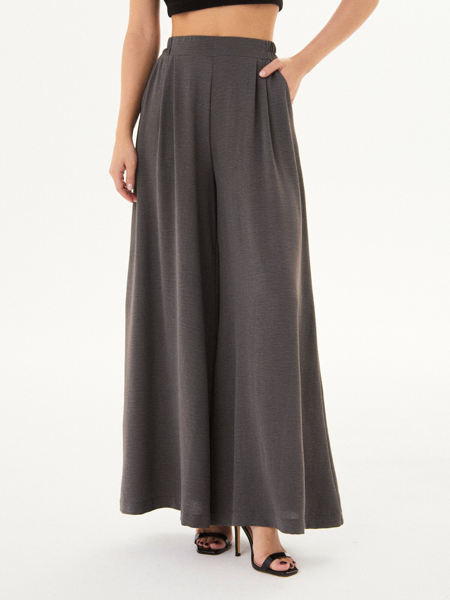 Брюки палаццо Mimi Pajamas, размер XXXL, темно-серый