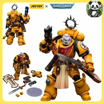 Фигурки героев JOYTOY x Warhammer 40,000 1/18 Primaris Space Marines Imperial Fists Bladeguard Veteran фигурки героев подвижные игрушки
