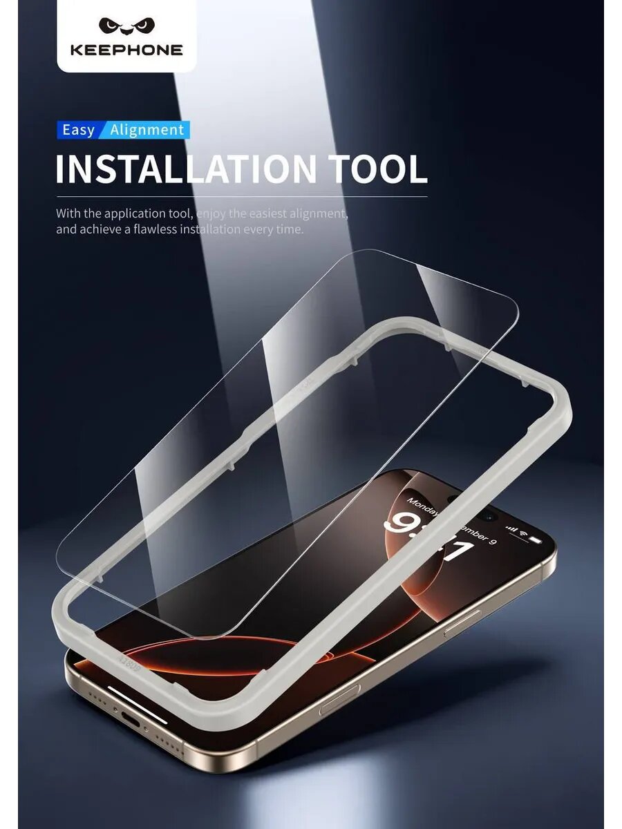 Защитное стекло для iPhone 16 Pro Max Keephone Innova, 9H, Full Glue, 0.33мм — фото 1