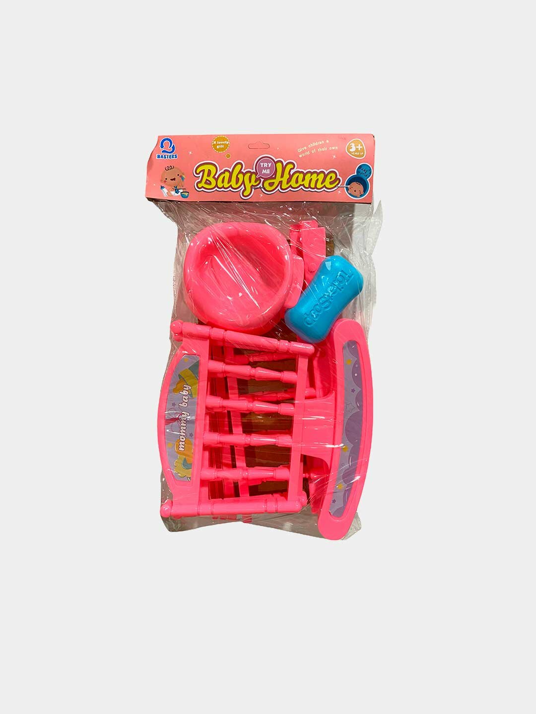 Кукольная кроватка Baby Home, Розовая с аксессуарами, Для девочек от 3 лет, Развивающая сюжетная игрушка Код. 03519