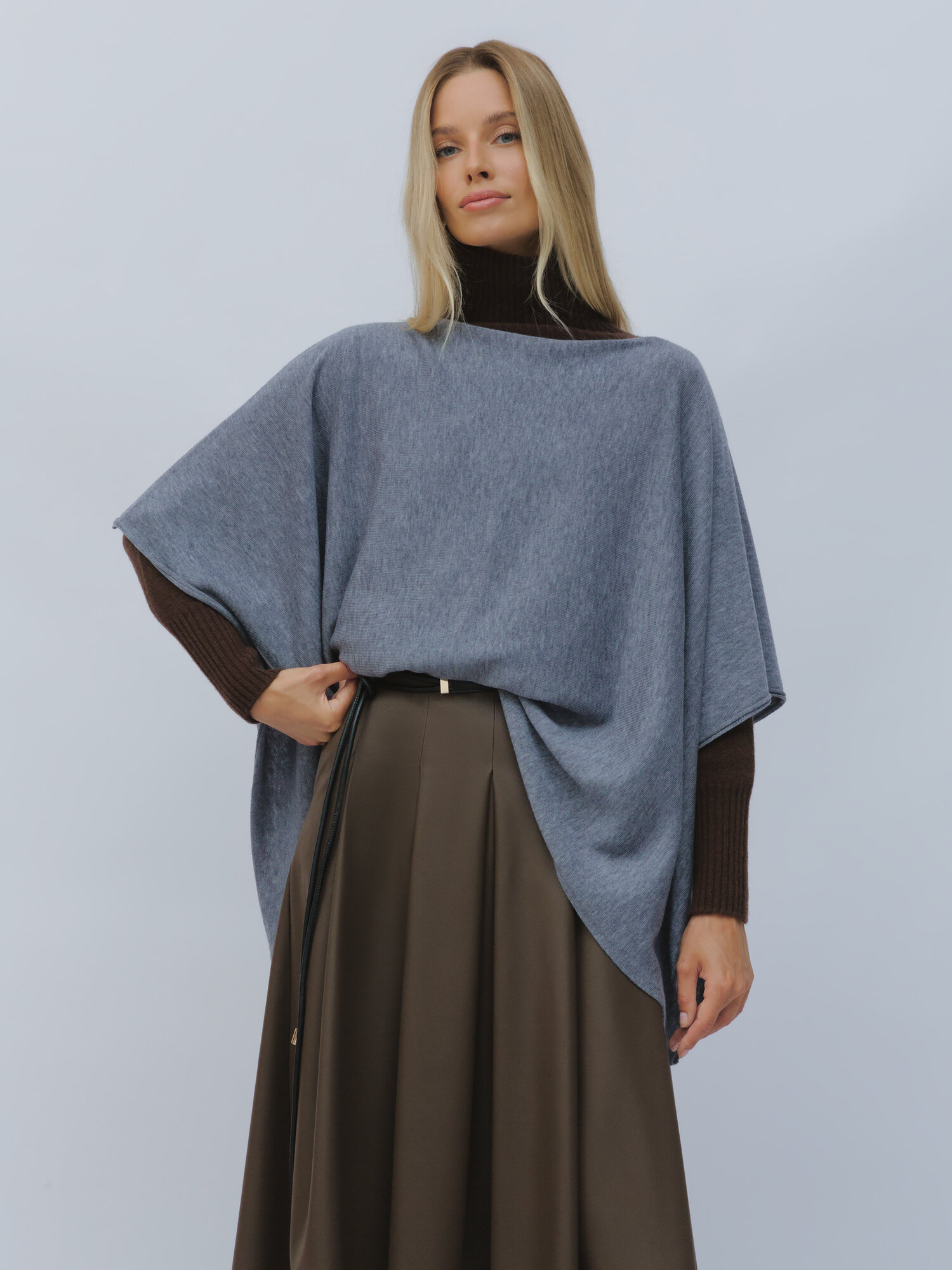 Пончо Vittoria Vicci, размер ONE SIZE, серый