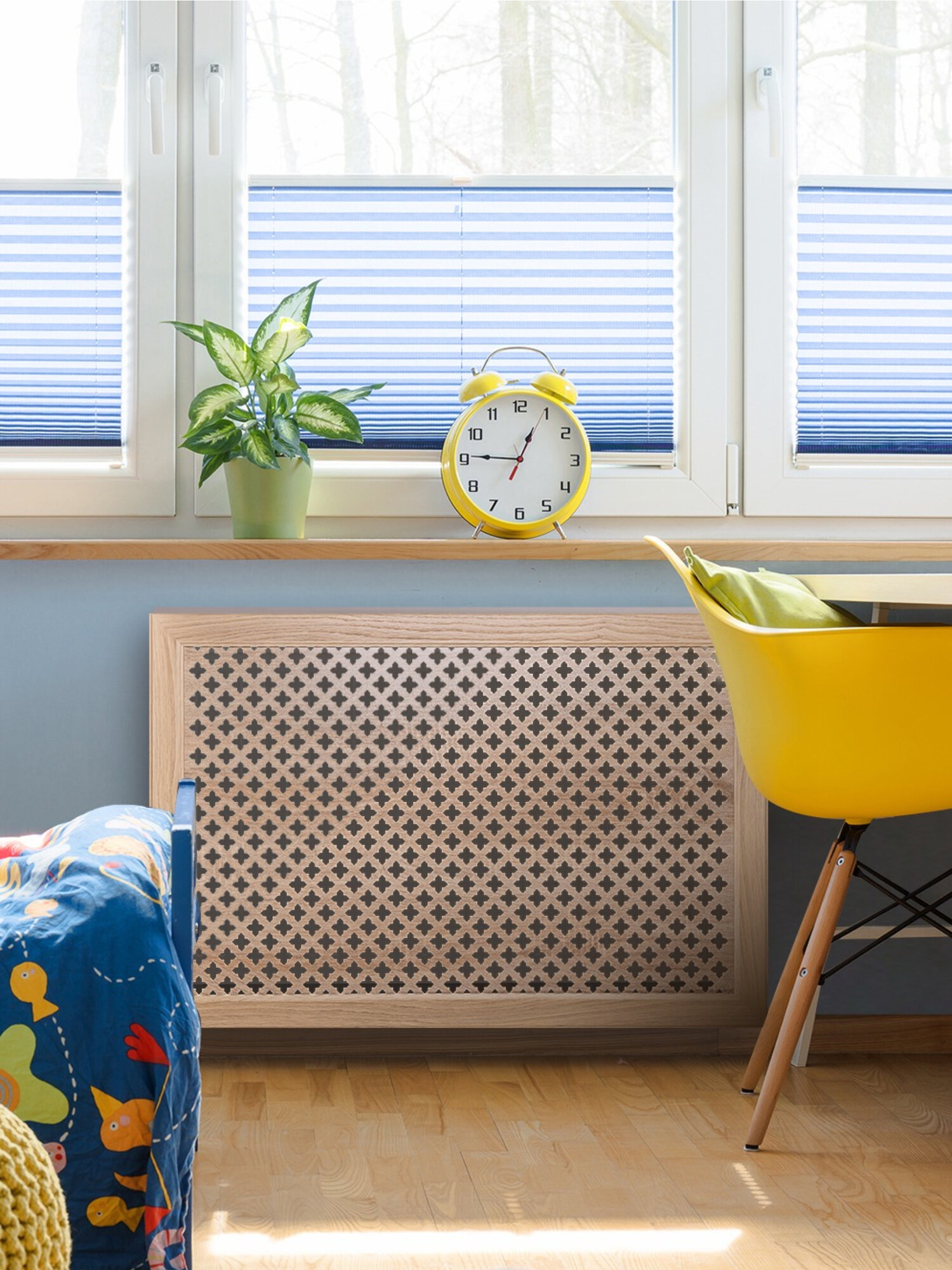 Экран для радиатора МДФ 1200х600 мм дуб скандинавский DE LUXE Готико Стильный Дом v532075