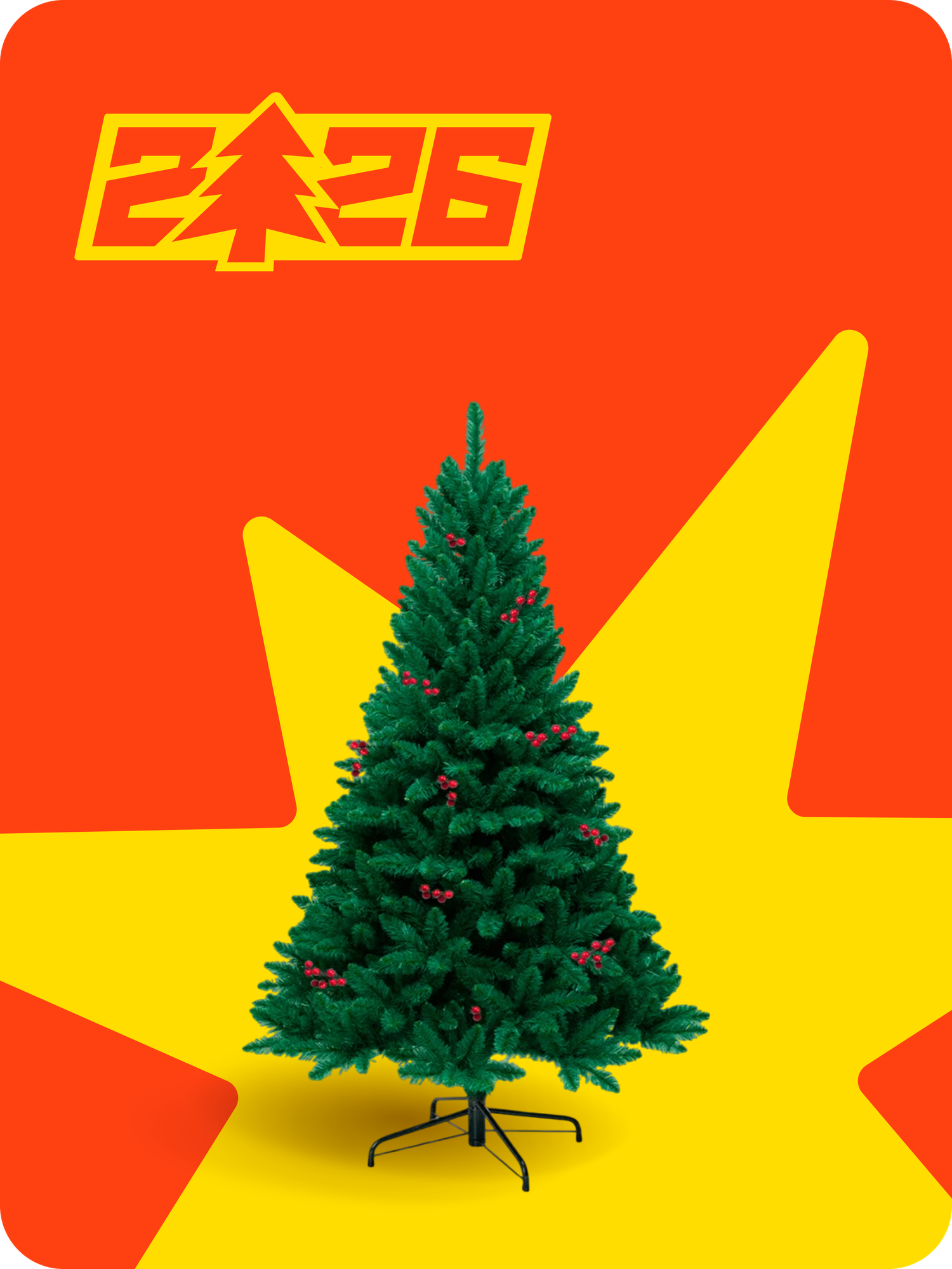 Елка искусственная 180 см с густыми ветками и яркими красными ягодами для стильного новогоднего украшения дома