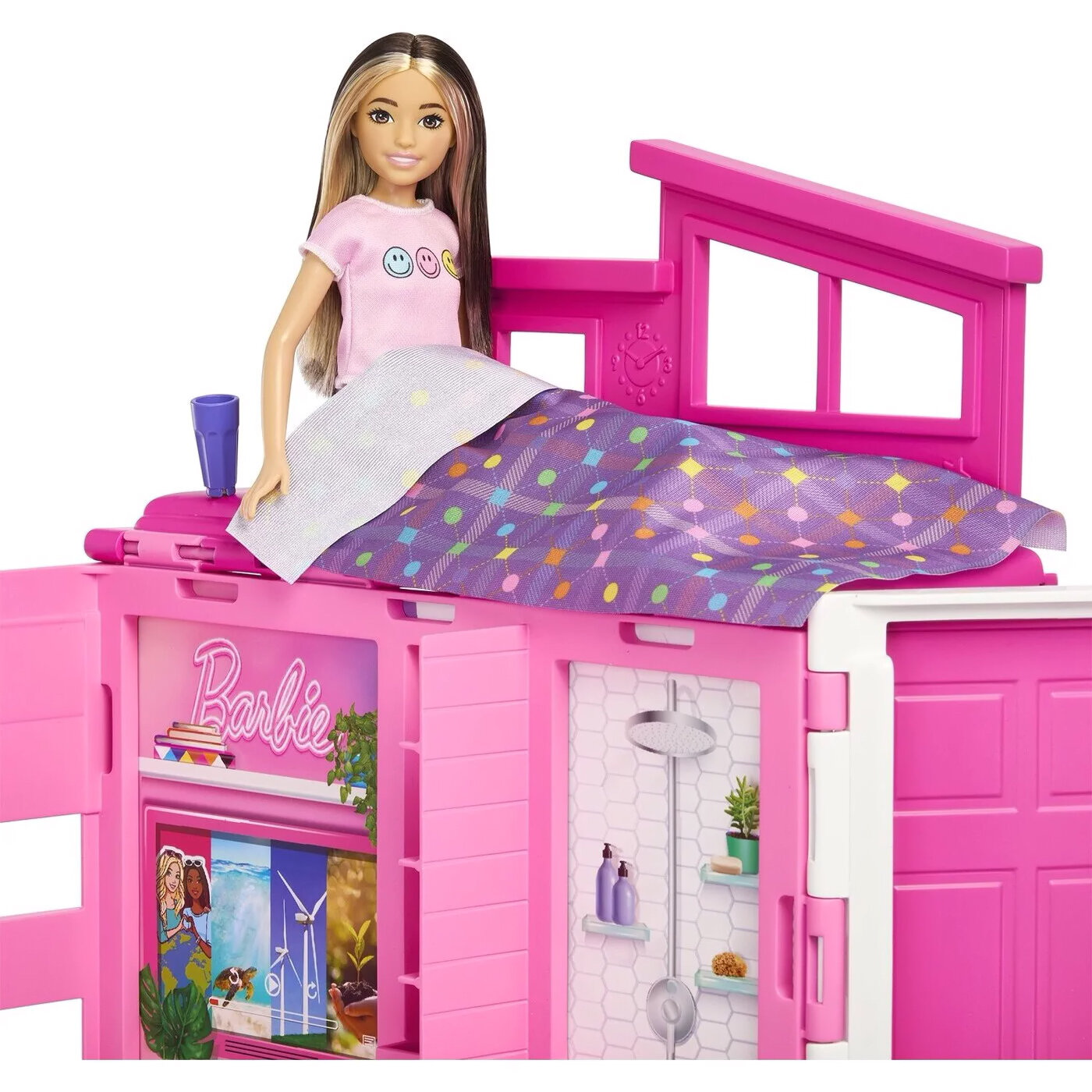 Кукольный домик Mattel Barbie Getaway House Playset HRJ76, розовый/белый — фото 1