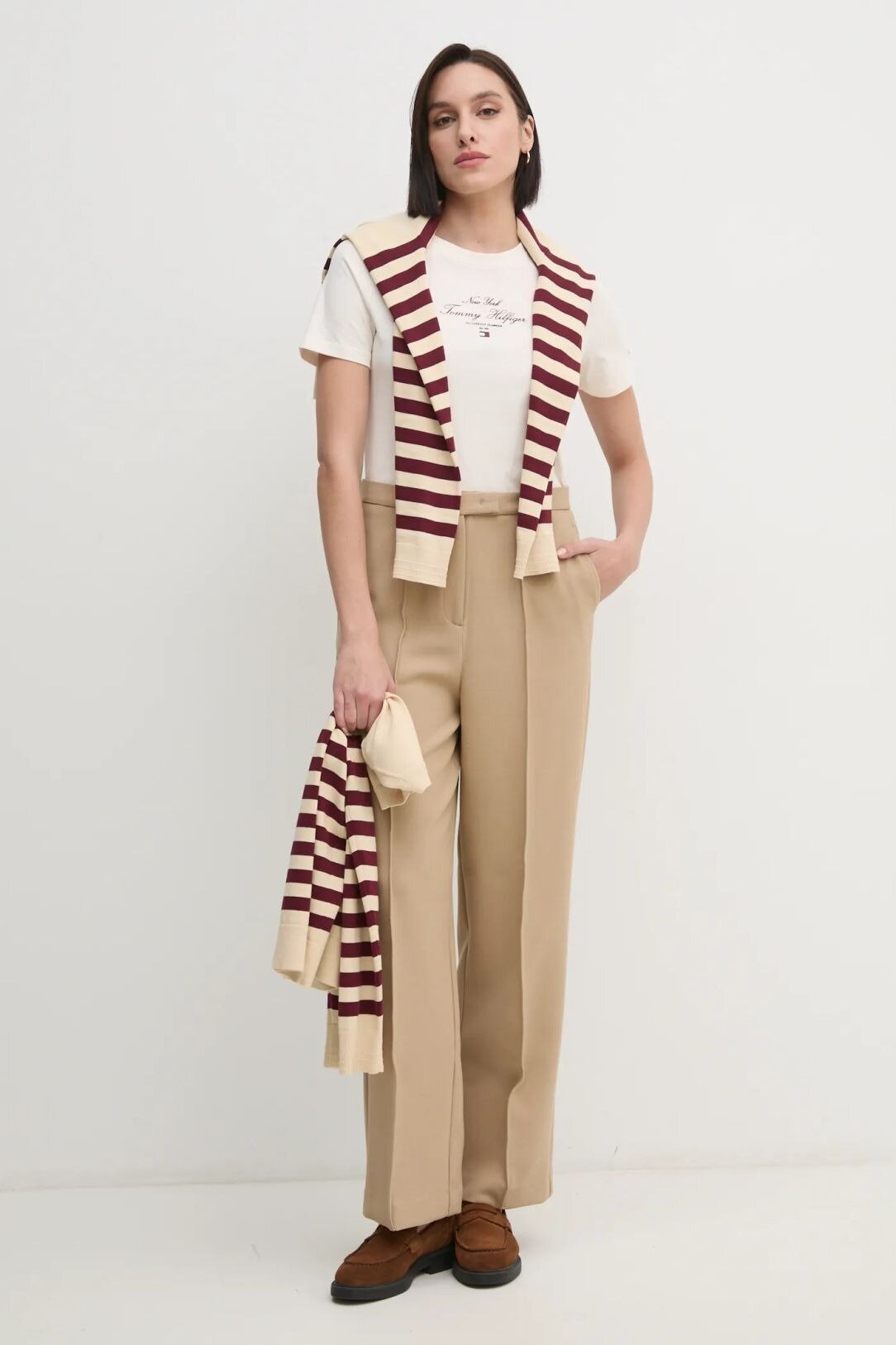 Футболка TOMMY HILFIGER, размер S, бежевый — фото 1