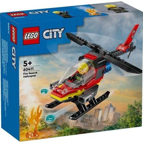 конструктор lego city fire 60248 пожарный спасательный вертолёт 93 дет Конструктор LEGO City 60411 Пожарный спасательный вертолёт, 85 дет.