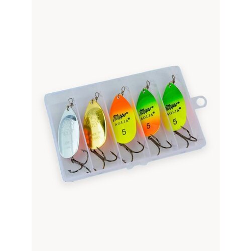 Набор вертушек рыболовных Mepps aglia №5, тройной крючок, 5 шт