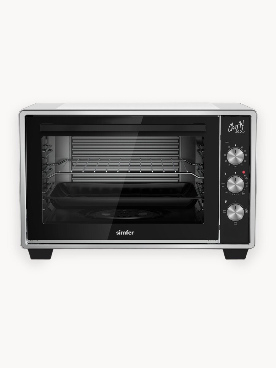 Духовой шкаф электрический Simfer настольный, 30л, 3 режима, мощность 1300Вт, таймер, 5 ЛЕТ гарантия, турция
