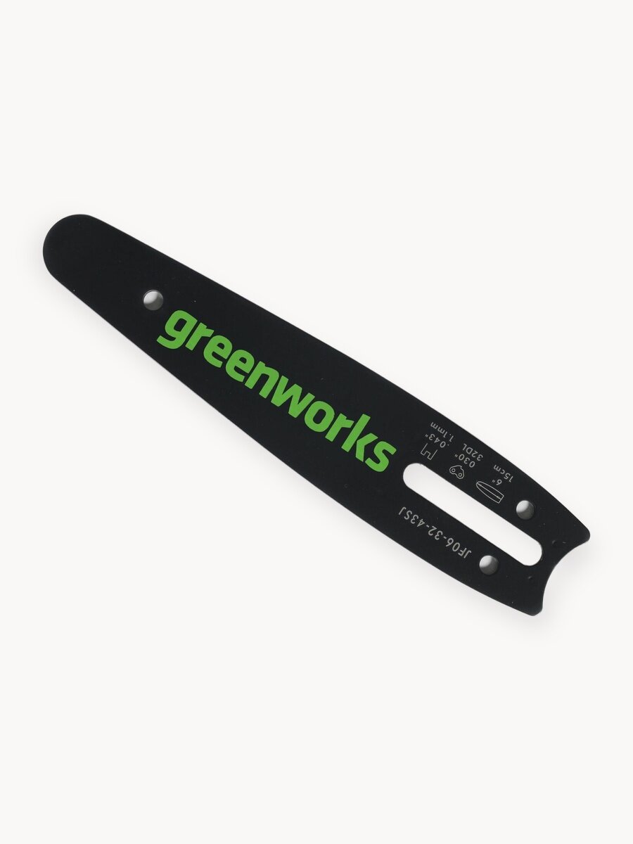 Шина для пилы Greenworks 2953507, сталь, длина 15см, паз 1,1мм