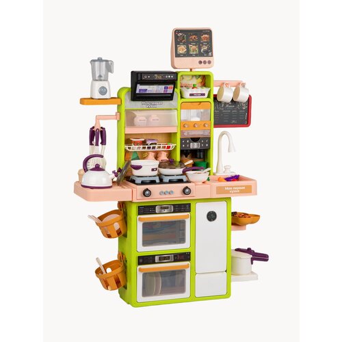 Кухня детская игровая 78 см с водой и паром свет звук 63 предмета 5499₽