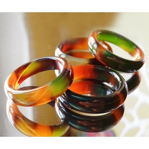 Кольцо агат размер 17 коричневый 466₽