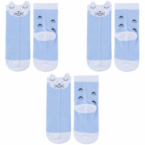 Носки PARA socks, 3 пары, размер 14, голубой