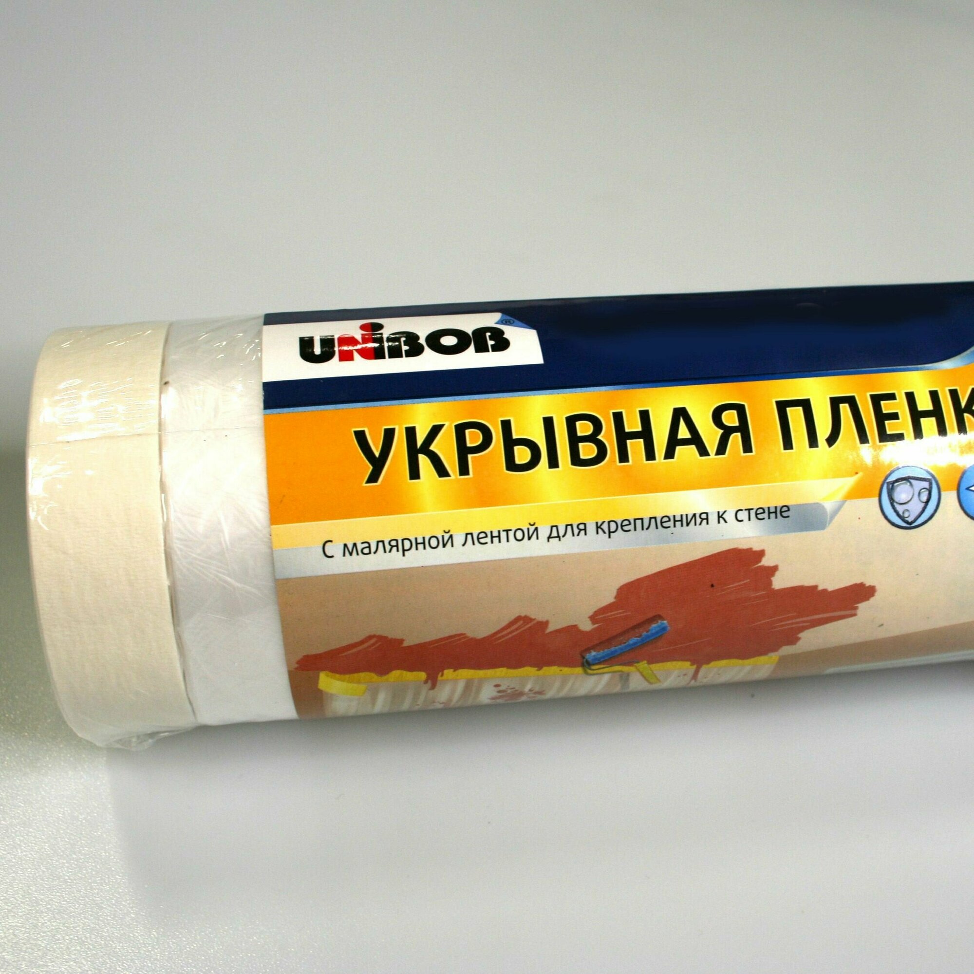 Пленка укрывная для ремонта с малярной лентой ТМ UNIBOB, 0.55*33 м - фотография № 7