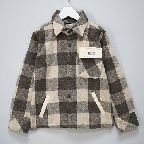 фото Рубашка blueland, размер 134, коричневый