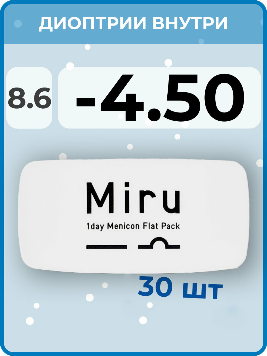 Menicon Miru 1day Flat Pack(30 линз) -4.50 R 8.6