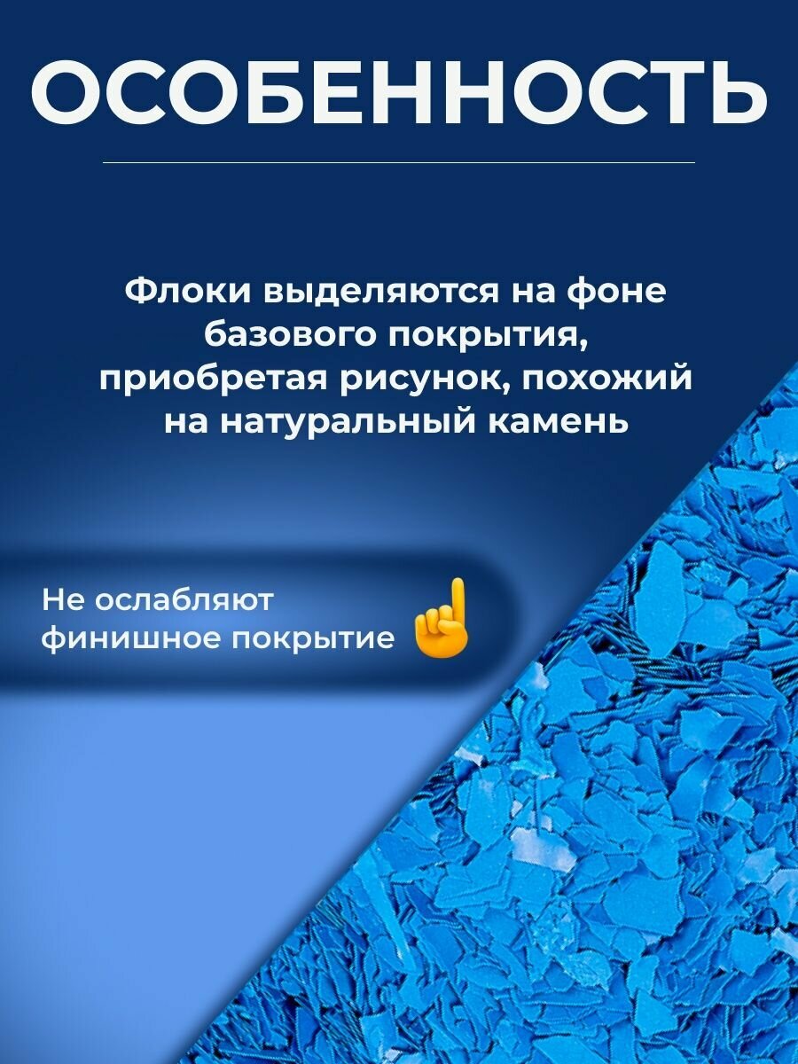 Изображение Декоративная добавка в жидкие обои флоки, цвет синий, для декора и отделки