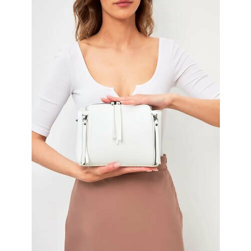 фото Сумка кросс-боди d-00059, фактура гладкая, белый swendi