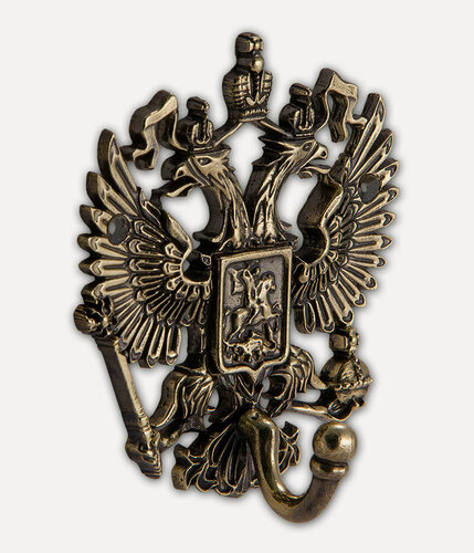 Изображение товара Крючок-вешалка Китобой "Герб РФ", бронза, для двери, саморезы