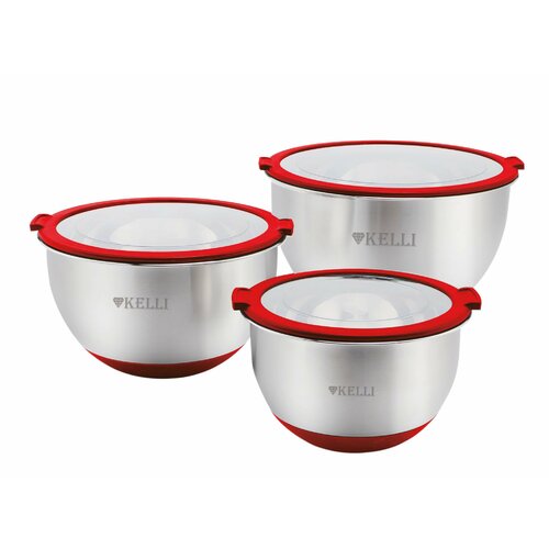 Набор мисок с крышками Kelli KL-233 Красный 2180₽