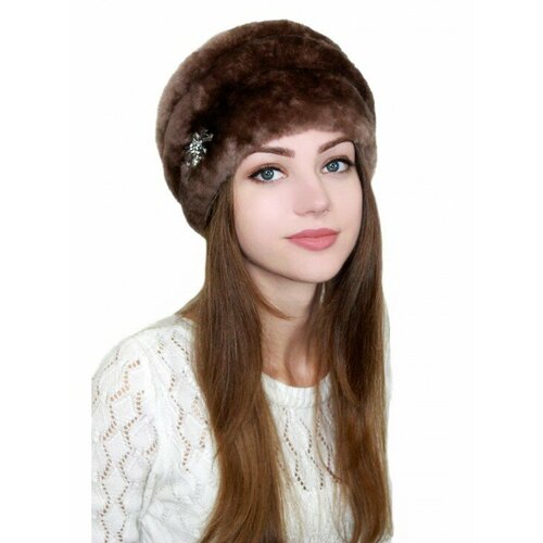 фото Шапка lemmex шапка "велиса", размер 55-56, коричневый