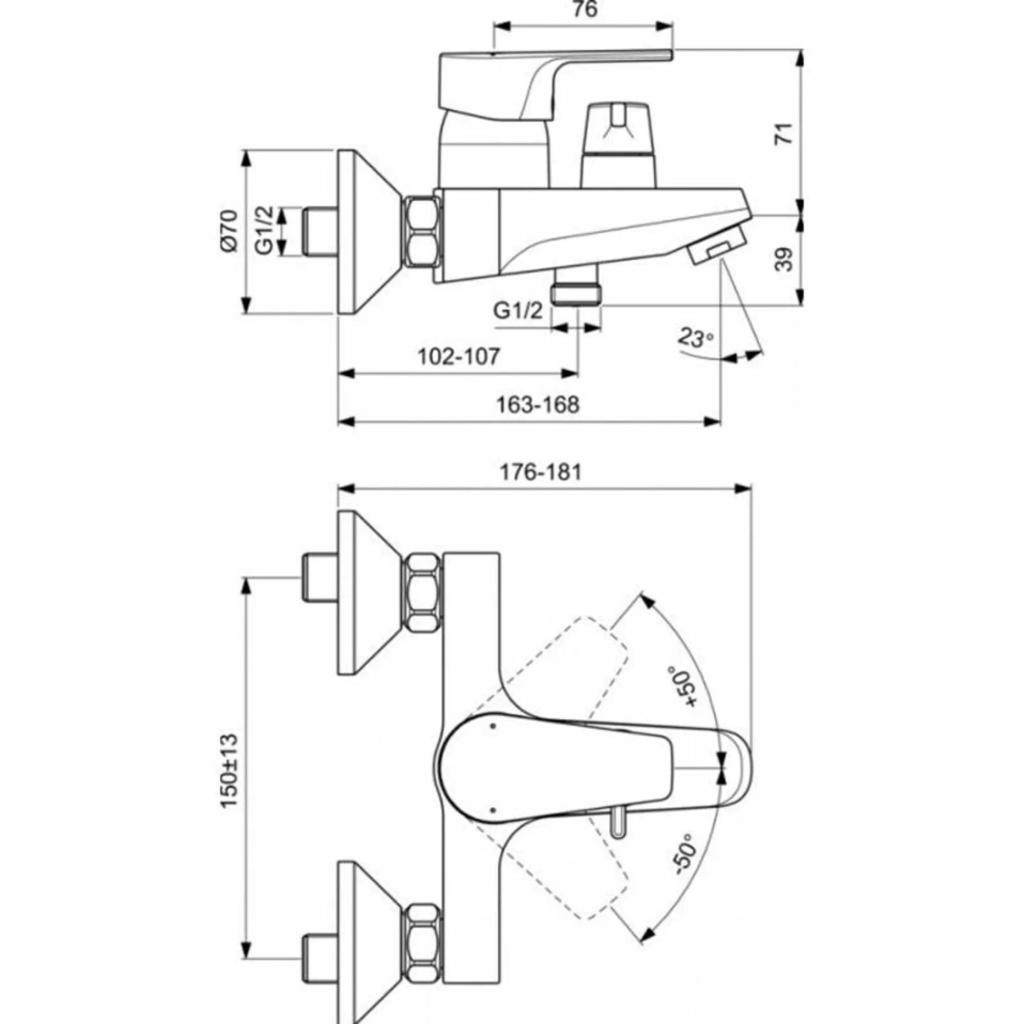 Смеситель Ideal Standard Cerafine D BC494U8 для ванны - фото №8