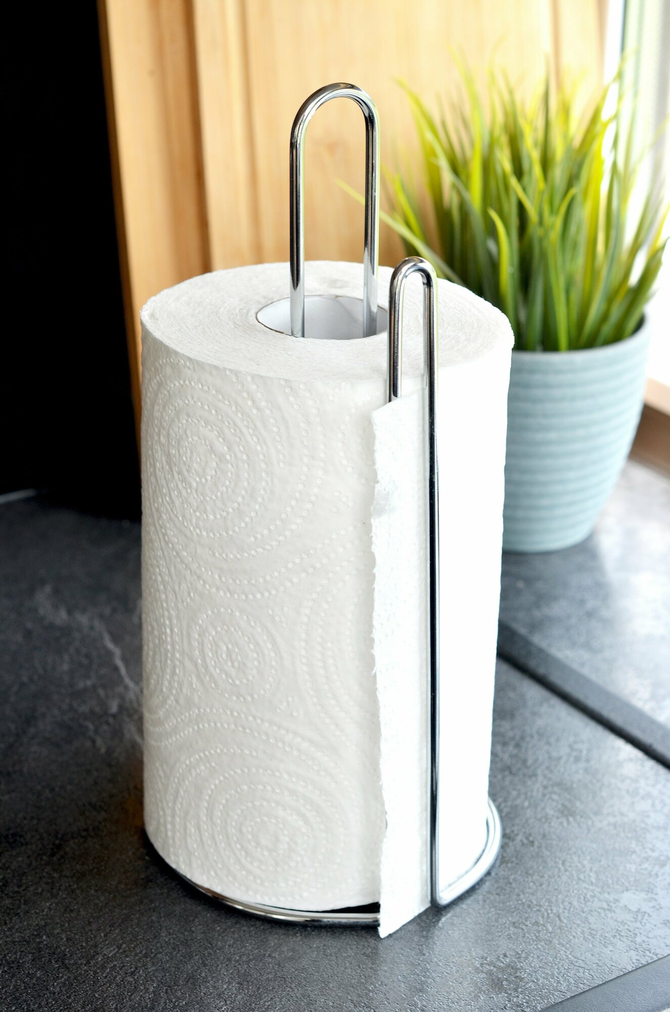 фото Держатель для бумажных полотенец, 29 см, серебристый, Шведский Дом