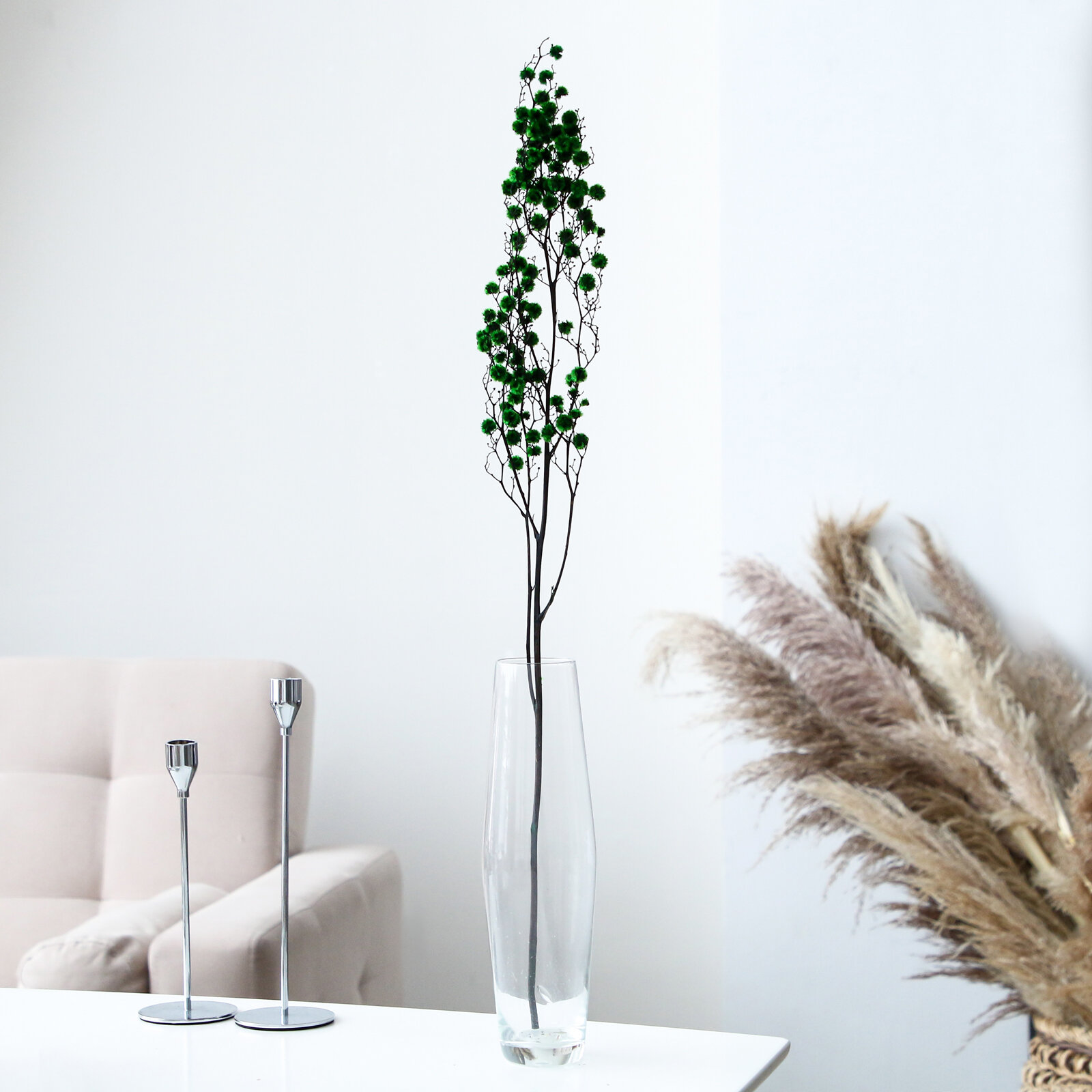 Сухие цветы «Молочай Миля» 25 г длина — 70 см цвет зелёный