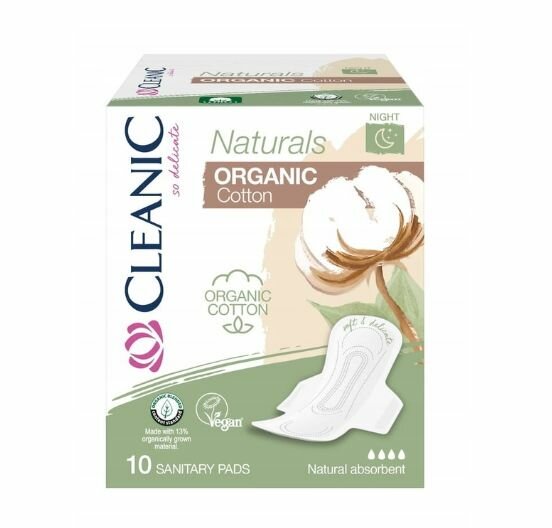 Гигиенические прокладки Cleanic Naturals Organic Cotton Night, 10 шт. - фото №10