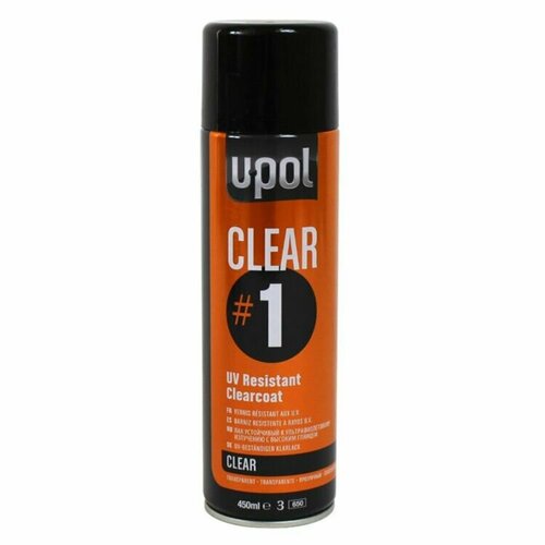 U-POL Clear 1 Лак автомобильный UV-устойчивый с высоким глянцем аэрозоль 1700₽