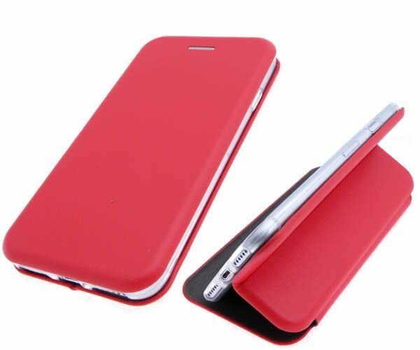 Чехол книжка для Samsung Galaxy A71 красная с магнитной застежкой с визитницей