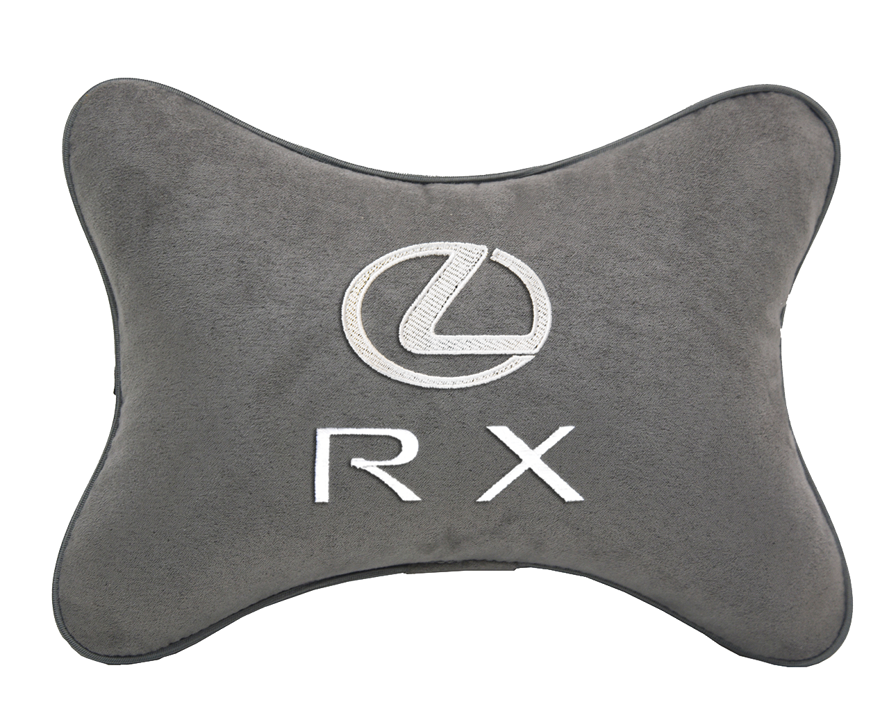 Подушка на подголовник алькантара L.Grey с логотипом автомобиля LEXUS RX
