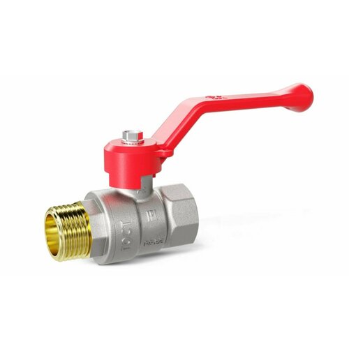 Кран шаровой латунный LD Pride 47.50. В-Н. Р Ду 50 Ру 25 рычаг (red). арт. LD 47.303.50 R