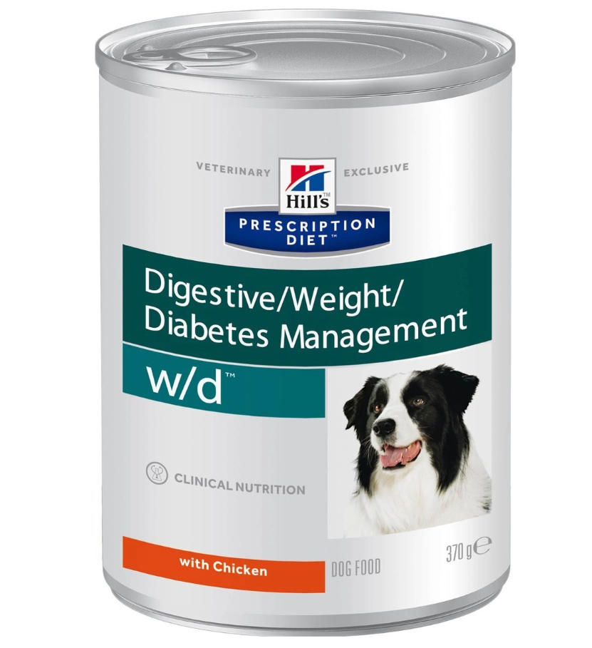 Корм для собак Hill's Prescription Diet w/d Digestive при поддержании веса и сахарном диабете, с курицей