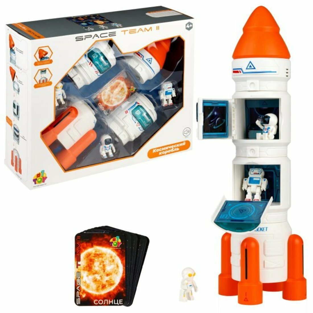 Игр. набор SPACE TEAM II космический корабль с космонавтами и звуком 1Toy Т24297