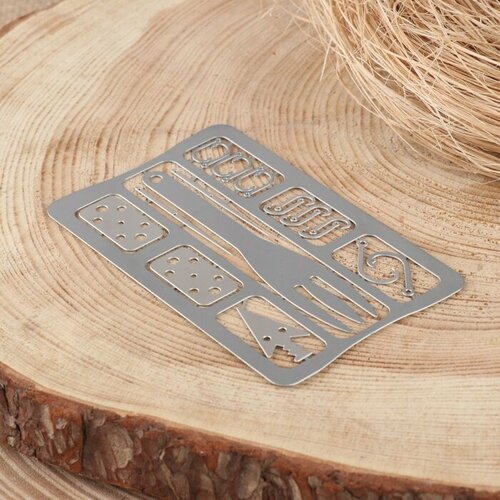 Карта для выживания, многофункциональная тип Д, нерж. сталь 10155253