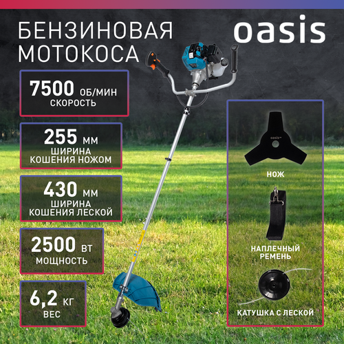 Триммер бензиновый Oasis TB-2500P (R), 3.3 л.с., 44 см триммер бензиновый oasis tb 290 p r