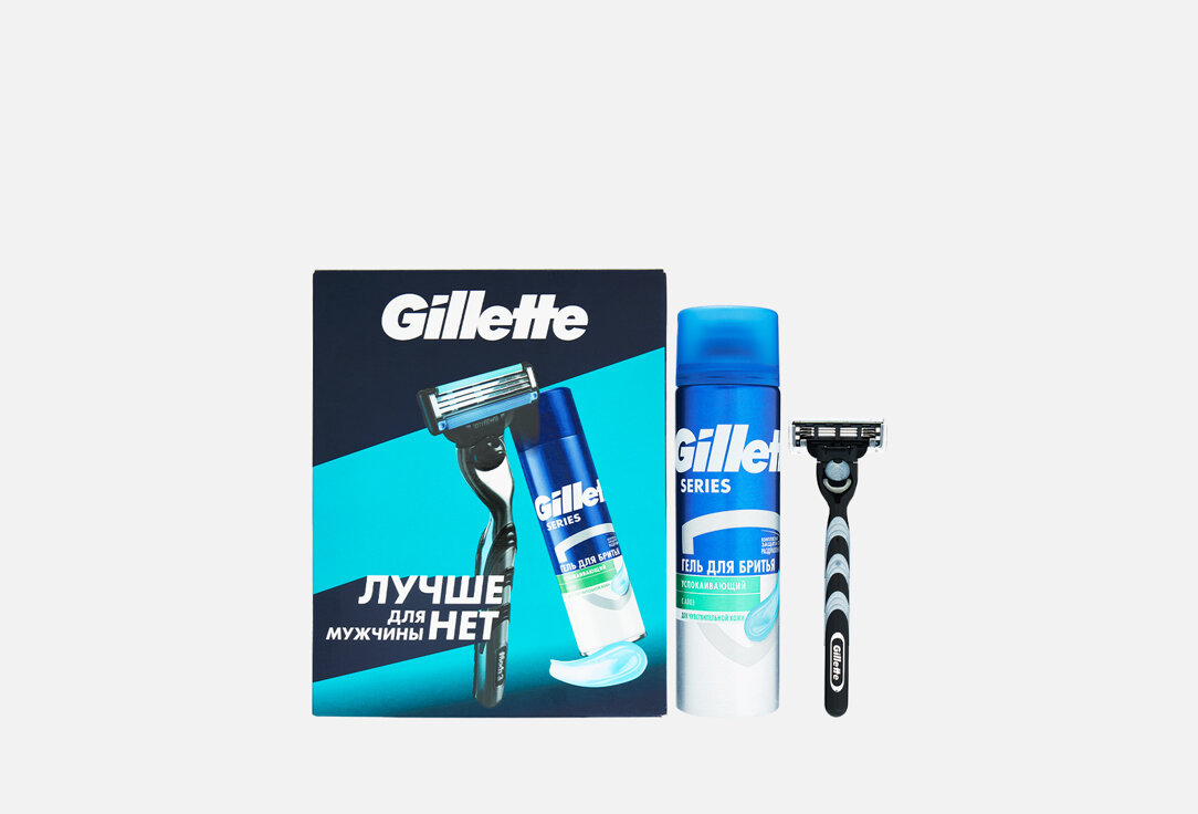 Подарочный Набор: Бритва + Гель для бритья Gillette, MACH3 2шт