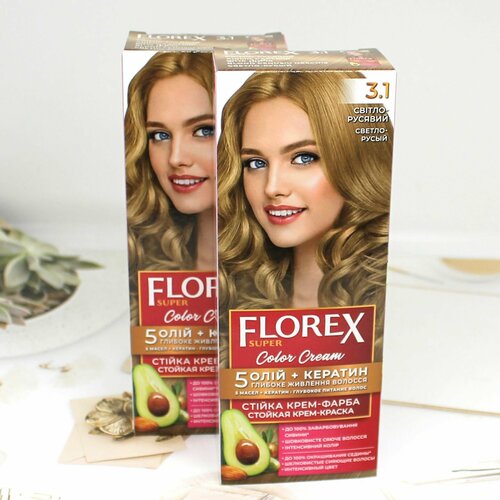 Краска 2 шт для волос 31 FLOREX-SUPER Светло-русый 605₽