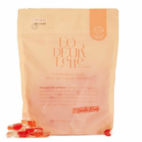 LODEURLETTE Капсулы для стирки белья с ароматом ванили In England Colorfit Burnt Vanilla All in One Capsule Detergent 17 гр 30 шт 1902₽
