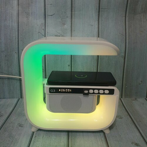 Смарт колонка-лампа с беспроводной зарядкой ночник 221800₽