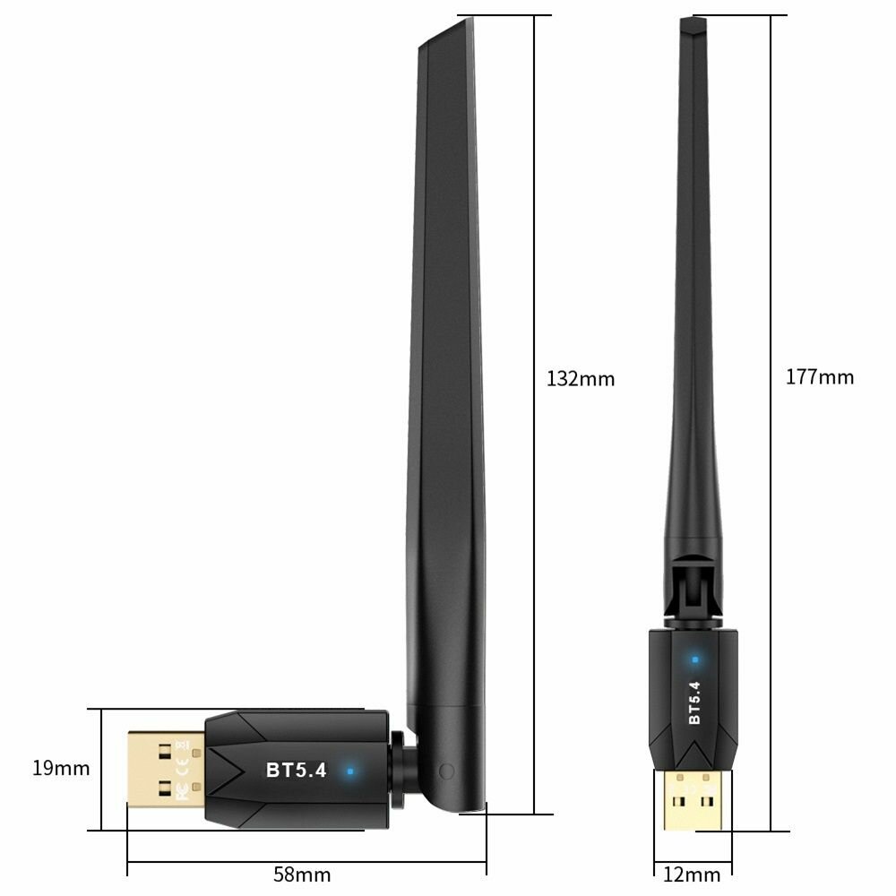 Адаптер Bluetooth 5.4 / USB блютуз адаптер для ПК, ноутбука, компьютера Windows