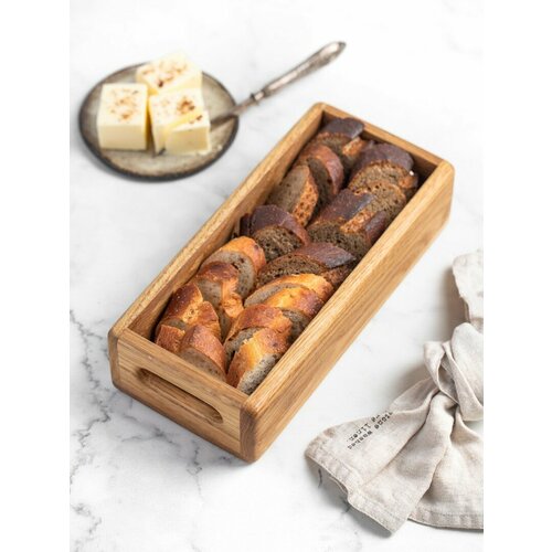 Корзинка для хлеба из дуба в натуральном цвете 2590₽