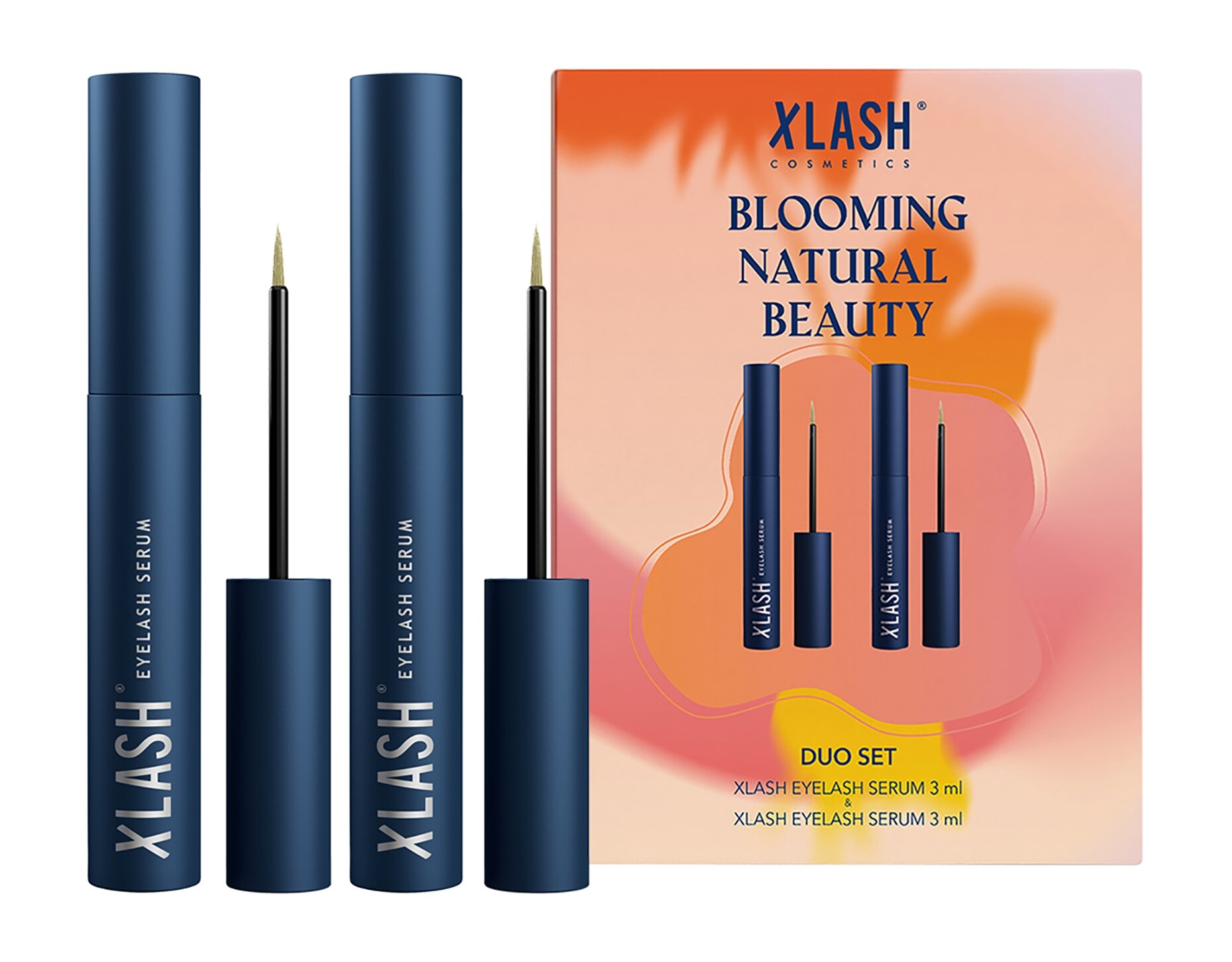 XLASH COSMETICS Blooming Natural Beauty Duo Set Набор (Xlash Сыворотка для роста ресниц 2х3 мл)