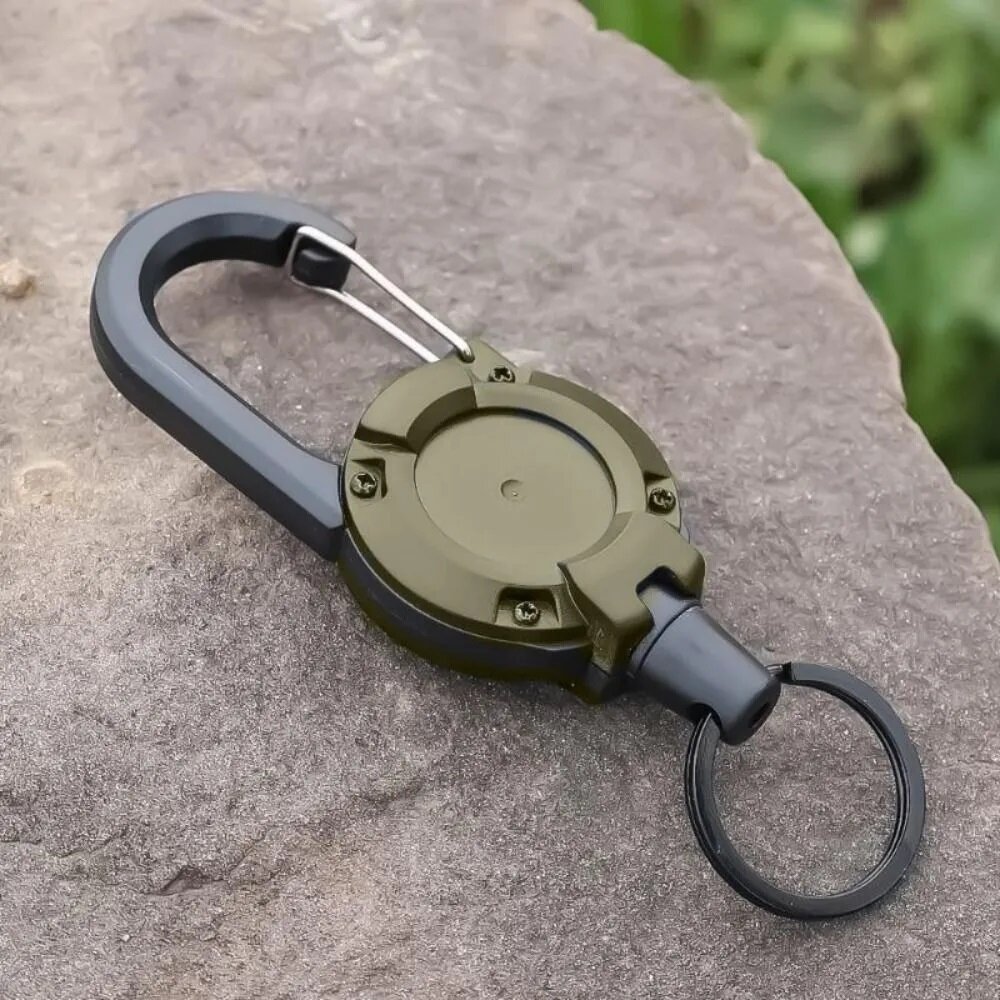 Ретрактор с карабином для ключей/брелок для ключей темно-зеленый