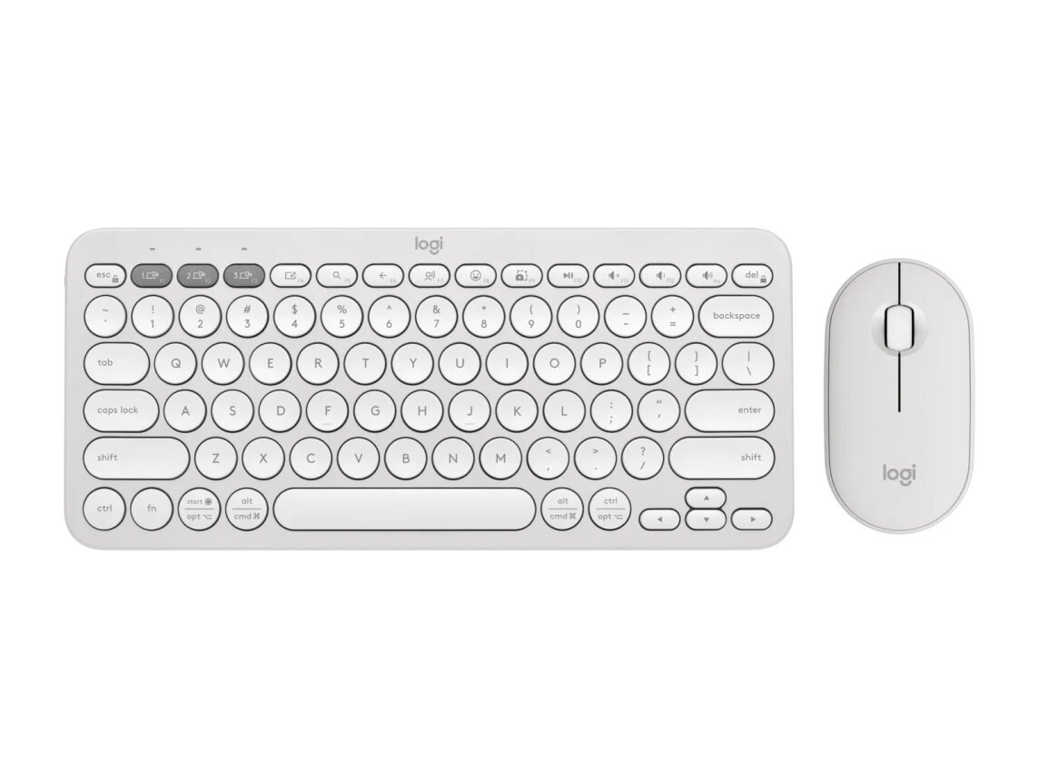 Комплект: клавиатура+мышь Logitech Pebble 2 Combo белый, английский