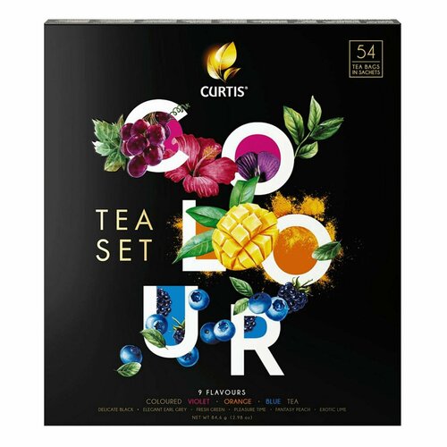 Чай ассорти Curtis Colour Tea Set в пакетиках 1,5 г х 54 шт, 1 упак